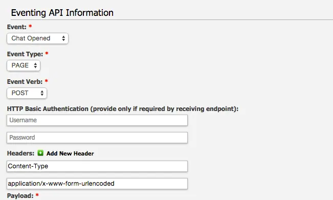 eventing API information
