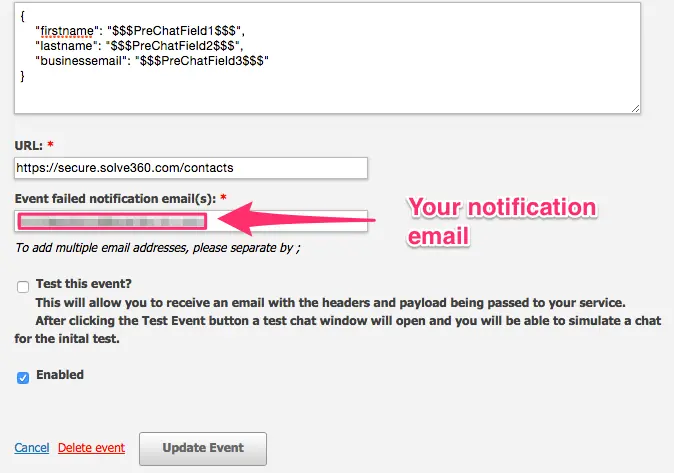 Notification email